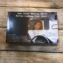 Car Sun Visor Vanity Mirror, 2-in-1 Car Makeup Mirror with LED Lights for All Car, Car Cosmetic Mirror with 3 Light Modes & Stepless Dimming Touch Scr