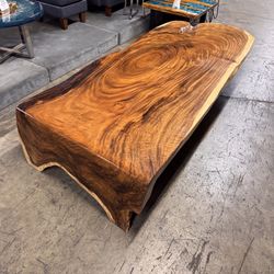 Large Solid Wood Waterfall Coffee Table 
