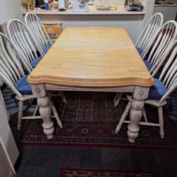 Azizi 7 Piece Extendable Oak Antique Dinning Set