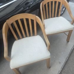Teakwood Slatback Chairs  $35 for 2 chairs