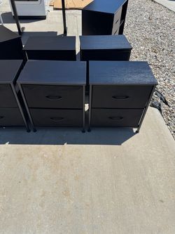 Two drawer night stands total of six $10 each or $45 for all