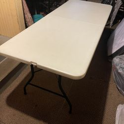 2 Long Folder Table Plastic White 