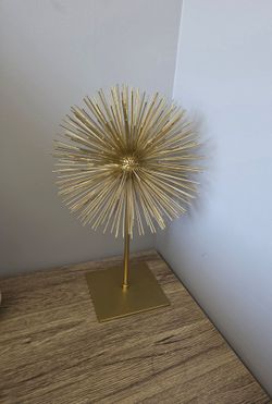 Zgallerie Gold Metal Starburst Scoppio Sphere on Stand Decor