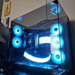 Full Gaming Setup – 4070 Super + 7800X3D PC + Dual Monitors + Chair + Desk + DualSense + Headset