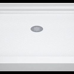 DreamLine SlimLine 32 in. D x 32 in. W x 2 3/4 in. H Center Drain Single Threshold Shower Base in White, DLT-1132320