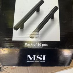 MSI Simple Bar Matte Black Cabinet Drawer Pulls (3″ center-to-center) — Pack of 30 