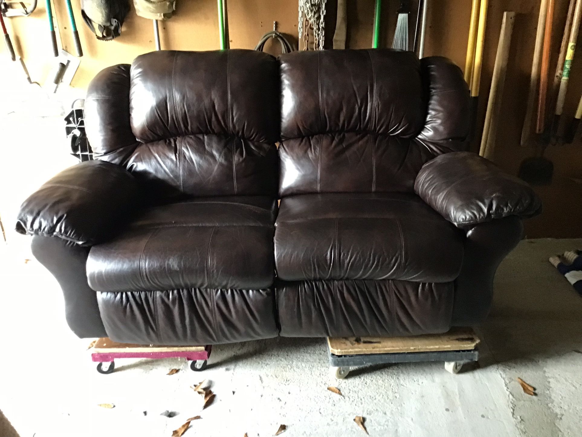 Loveseat Leather Reclines