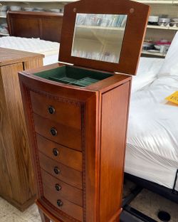 UPRIGHT JEWELRY DRESSER BOX CASE HOLDER CABINET