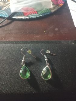 Green Oval Shape Earrings
