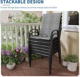 Outdoor Stackable Patio Dining Chairs Set