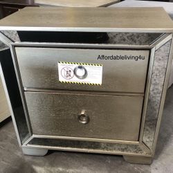 Champagne Mirrored Nightstand Brand New In Box 