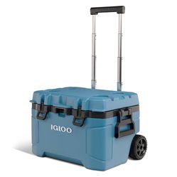 Igloo Trailmate 52Qt Wheeled Cooler, Insulated Hard Shell Ice Chest Blue