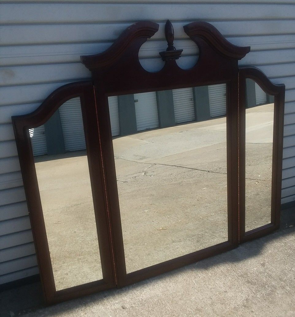 Tri-Fold Dresser Mirror Great DIY Repurpose Piece 57.5"W x 50"H