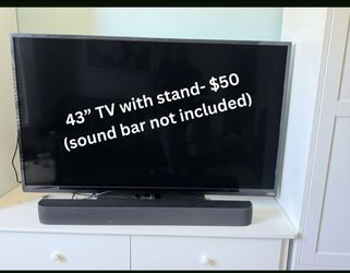 43" Flat screen TV with stand