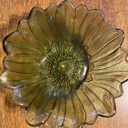 Vintage Green Floral Bowl 