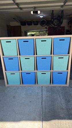 Ikea 12-Cube Storage Shelf with Bins