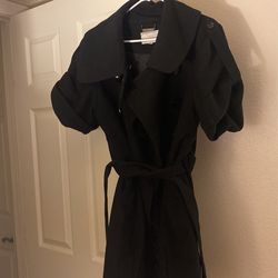 Short Sleeved black Trench Coat