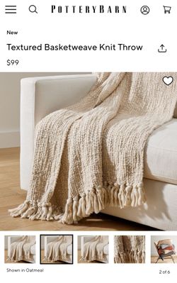Pottery Barn Textured Basket Weave Throw for Sale in Carson, CA