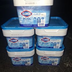5- 5Lb Tubs Of Clorox Chlorine Tablets