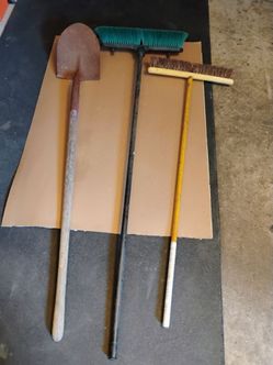 Push Brooms and Round Shovel  (price below)