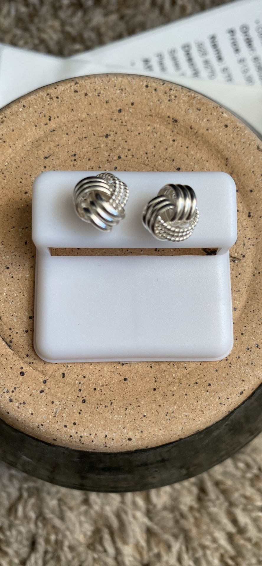 Twisted knot Sterling Silver stud earrings