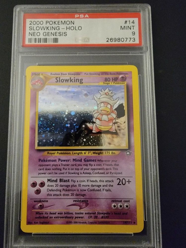 2000 POKEMON SLOWKING HOLO NEO GENESIS UNLIMITED PSA 9