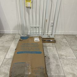 Extra Tall Pet Gate / Baby Gate with Pet Door - Fits Openings 29” - 36.5”