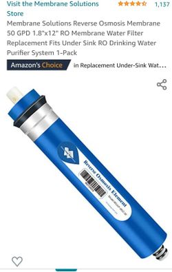 Membrane Solutions Reverse Osmosis Membrane 50 GPD 1.8"x12" RO Membrane Water Filter