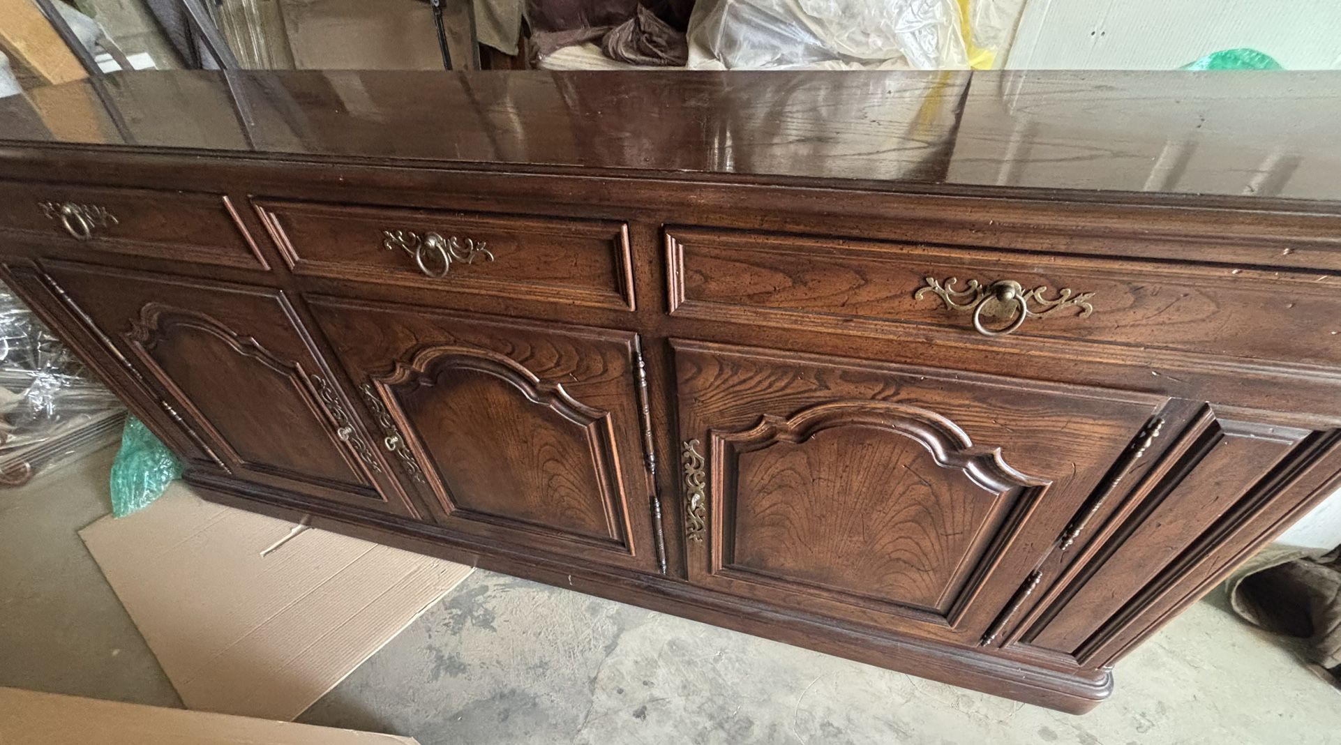 Henredon Cabinet Solid Wood, Hidden Wheels, Very Long