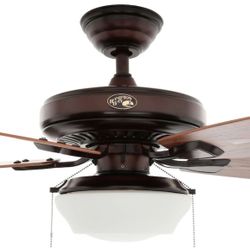 Indoor/Outdoor Weathered Bronze Ceiling Fan with Light Kit
