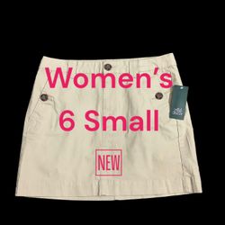 Women’s Wild Fable 6 Small Skirt Twill Khaki Adjustable Waist Stretch Sporty NWT