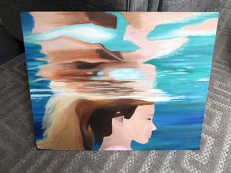Girl underwater oil painting original