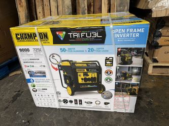 Champion Power Equipment 9000-Watt Electric Start Gasoline Propane and Natural Gas Tri Fuel Open Frame Inverter Generator, CO Shield, NG/LPG Hose