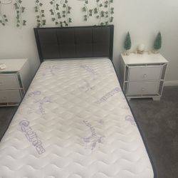 Twin mattress and Bed frame