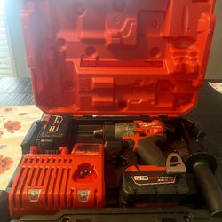 Milwaukee M18 FUEL 18 V Lithium Ion Brushless Cordless 1/2" Hammer Drill Driver Kit With 2 (5.0)Ah Batteries, Charger & Hard Case