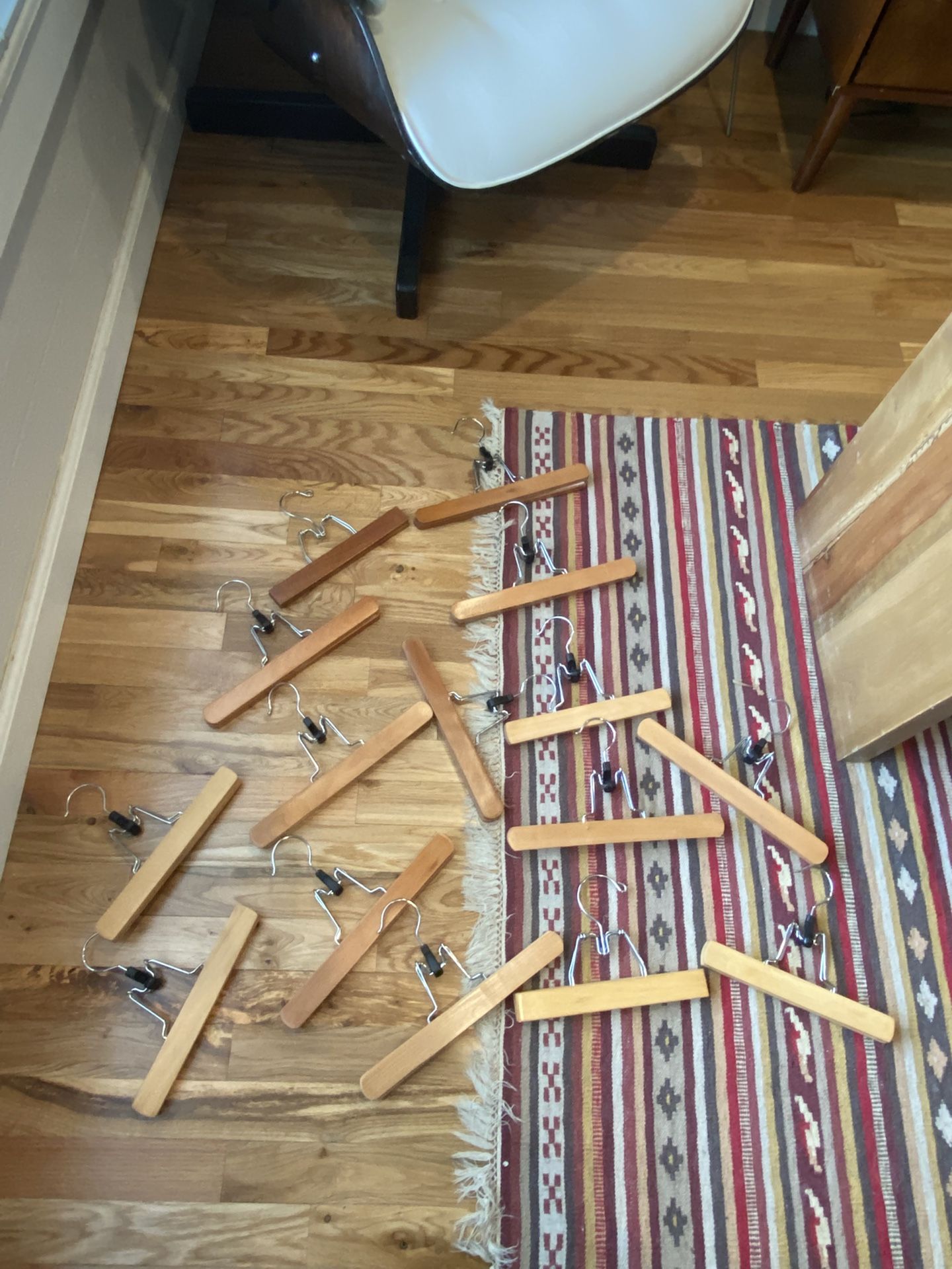 Wooden Pant Hangers with Metal Clips