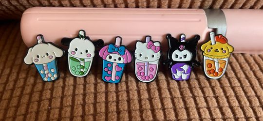 Hello Kitty Bubble Tea Enamel Pins