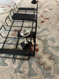 Black Metal Wire Cable Management Tray