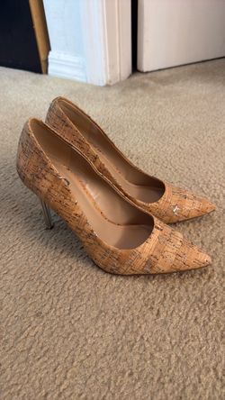 Cork Print Pointed-Toe Stiletto Pumps