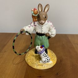 Royal Doulton Bunnykins Decor Knickknack, Bunny Dog Circus Figurine