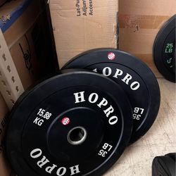 HoPro 2 In. Olympic Bumper Weight Plate 35 Lb, Pairs