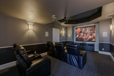 Black Leather Seats 5 Home Theater Recliner Seating Set