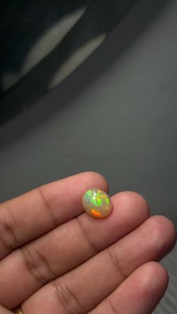 4 Ct Natural Ethiopian Opal – Oval Cabochon Fire Opal Loose Gemstone