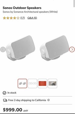 Sonos by Sonance Outdoor Speakers White Pair