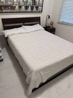 Dark Brown Queen Platform Bed Frame
