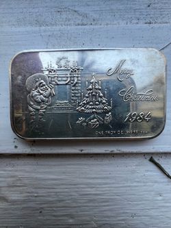 1984 merry Christmas one ounce silver .999
