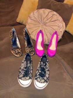 Coach shoes (6) and jessica simpsion punk heels (6)