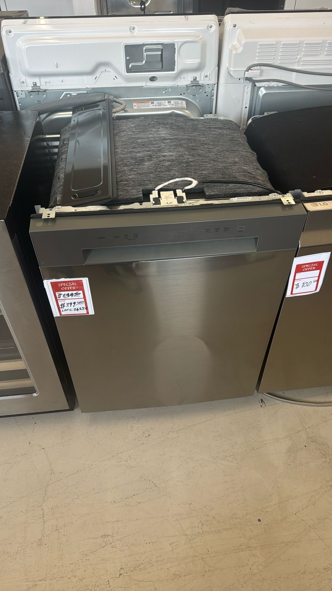 LG 24 in. Stainless Look Front Control Dishwasher with Stainless Steel Tub and SenseClean