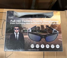 Camera Glasses with Bluetooth,Smart Sunglasses Camera 1080P,Sport Action Video Cameras,Video Glasses for Men with Earphone,Wearable Cam with Polarized