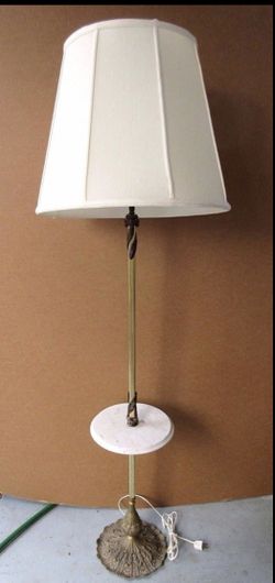 VTG Italian by Mare Hollywood Regency Marble Ornate Brass Table Floor Lamp